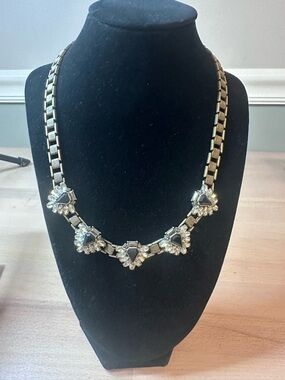 Gold-Tone Black Crystal Statement Necklace: ATLAS Chloe & Isabel